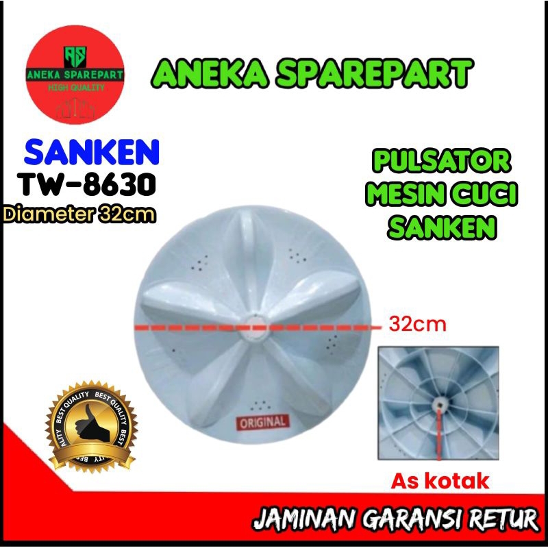 Pulsator Mesin Cuci Sanken As kotak Sanken type TW-8630.pulsator mesin cuci as kotak