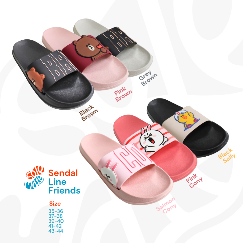 solemate Sandal Selop Karakter Wanita Dewasa Gambar Lucu Empuk Anti Slip