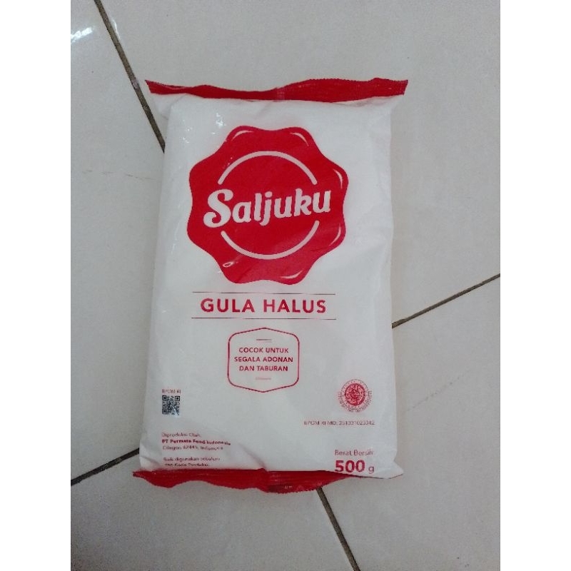 

saljuku gula halus cocok untuk segala adonan dan taburan 500gr