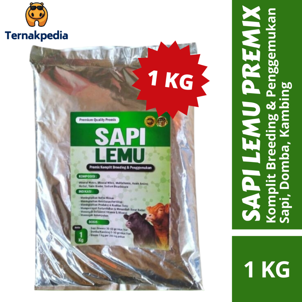 Premix Sapi Lemu 1 kg - Premix Sapi Penggemukan - Premix Sapi Kontes 1 kg - Premix Sapi Bagus