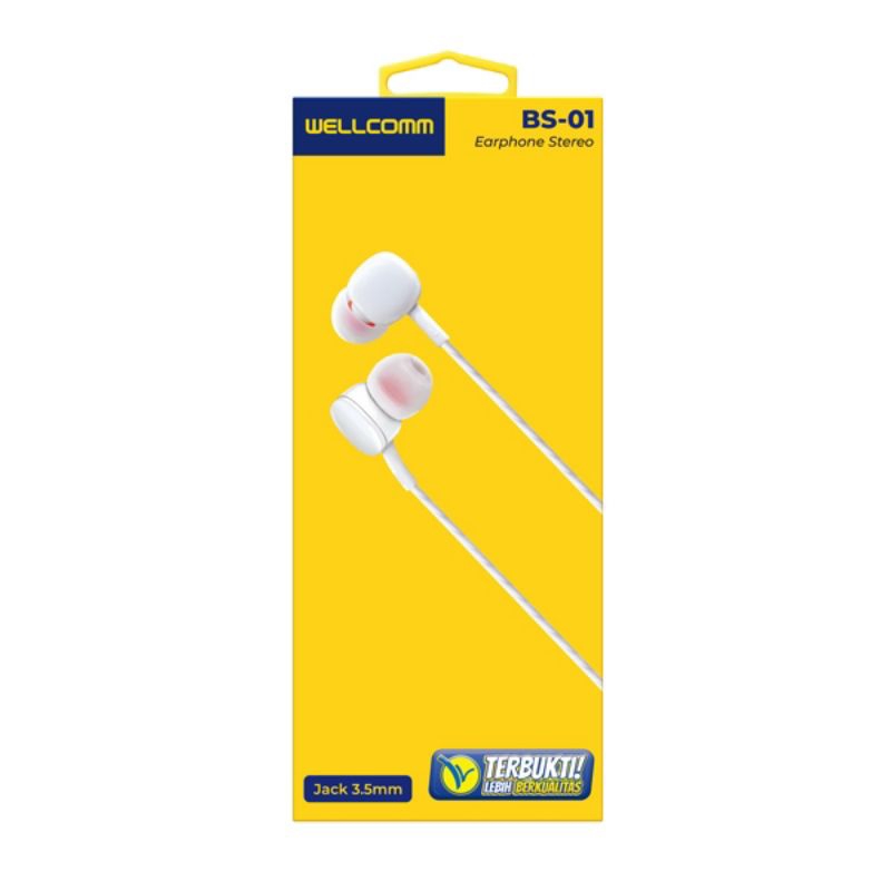 Earphone Stereo BS-01 Wellcomm jack 3.3mm Headset