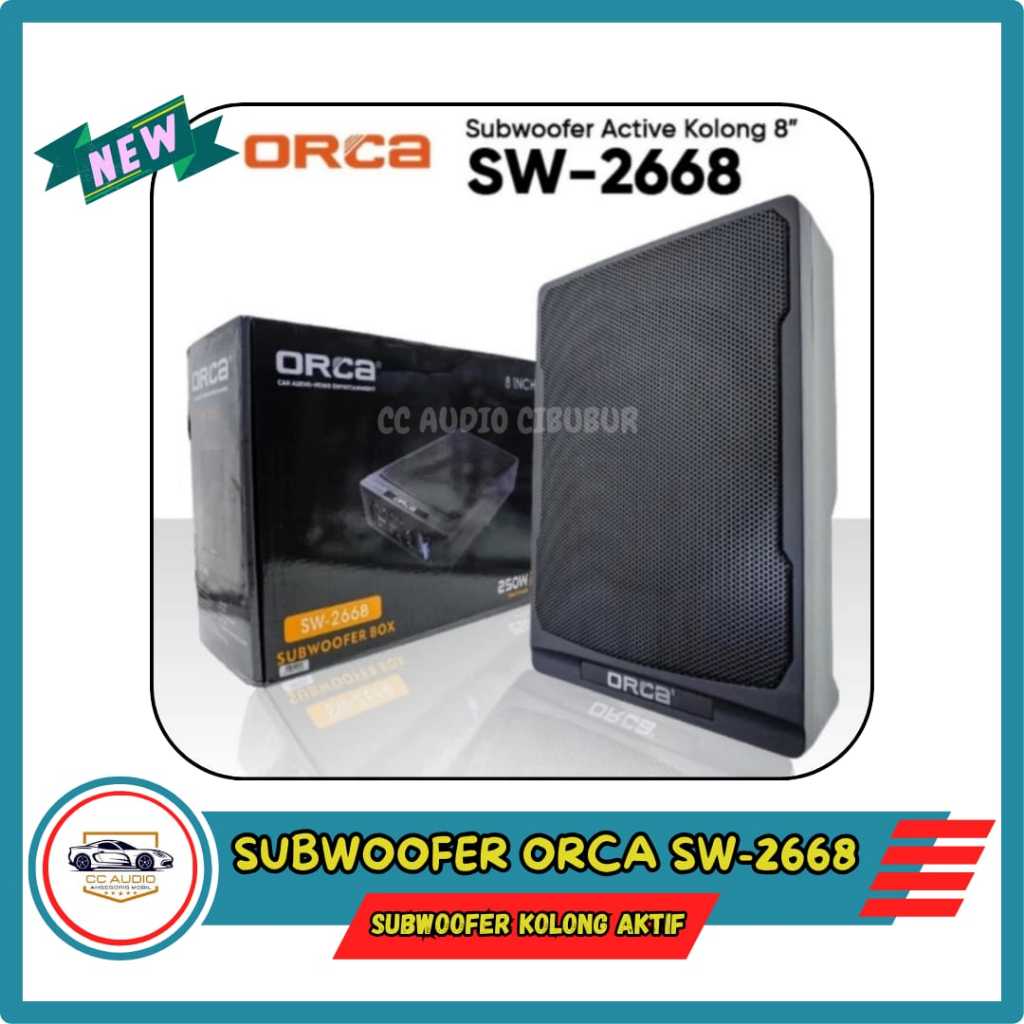Subkolong Aktif 8 inch Orca SW 2668 Subwoofer Active Mobil Underseat SW 2668