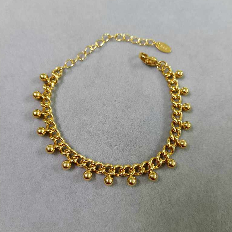 ❤️COD 17K emas asli Gelang emas kacang putaran kecil 17K emas