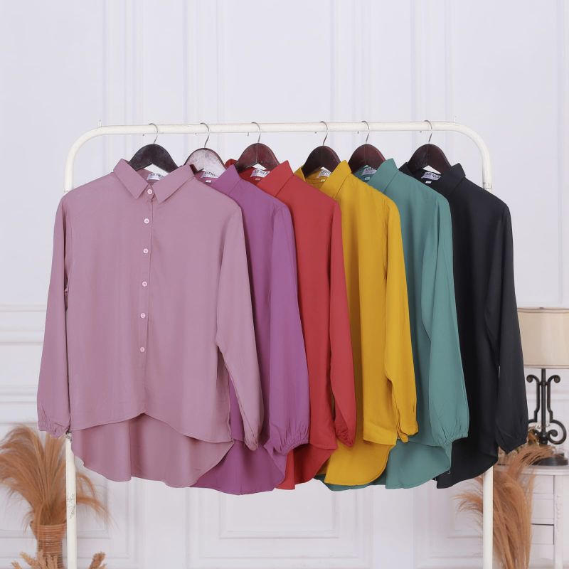 kemeja wanita rayon twill premium.