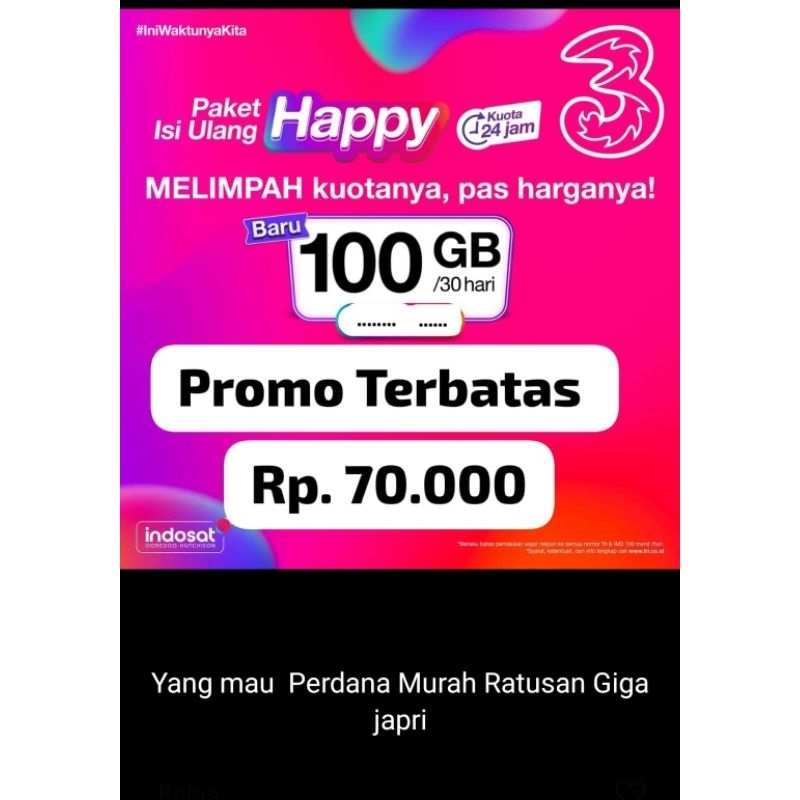 Perdana TRI Internet 150GB