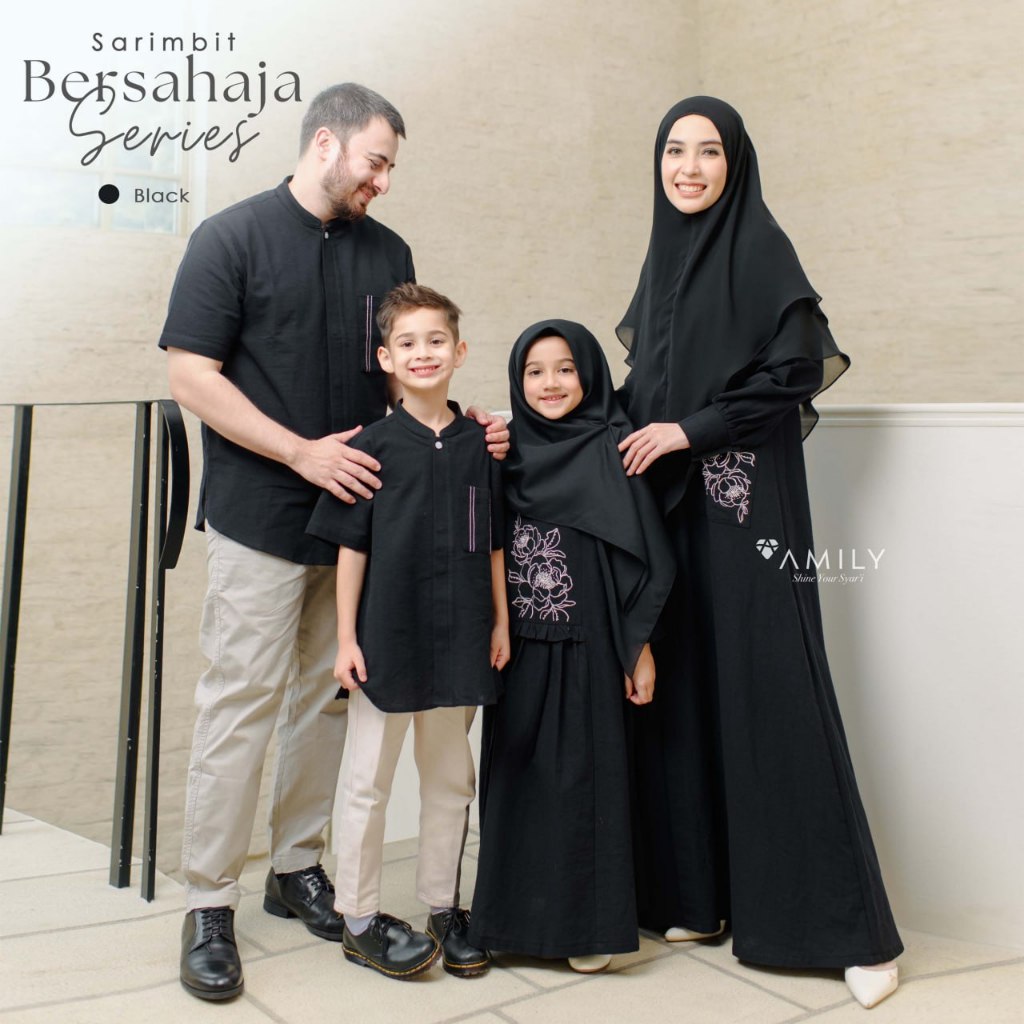 AMILY HIJAB - GAMIS MOM BERSAHAJA SERIES AMILY HIJAB SARIMBIT FAMILY SYARI FAMILY SET CANTIK COUPLE 