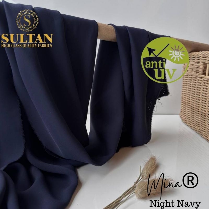 Kain Abaya Sultan MINA Anti-UV Night Navy polos