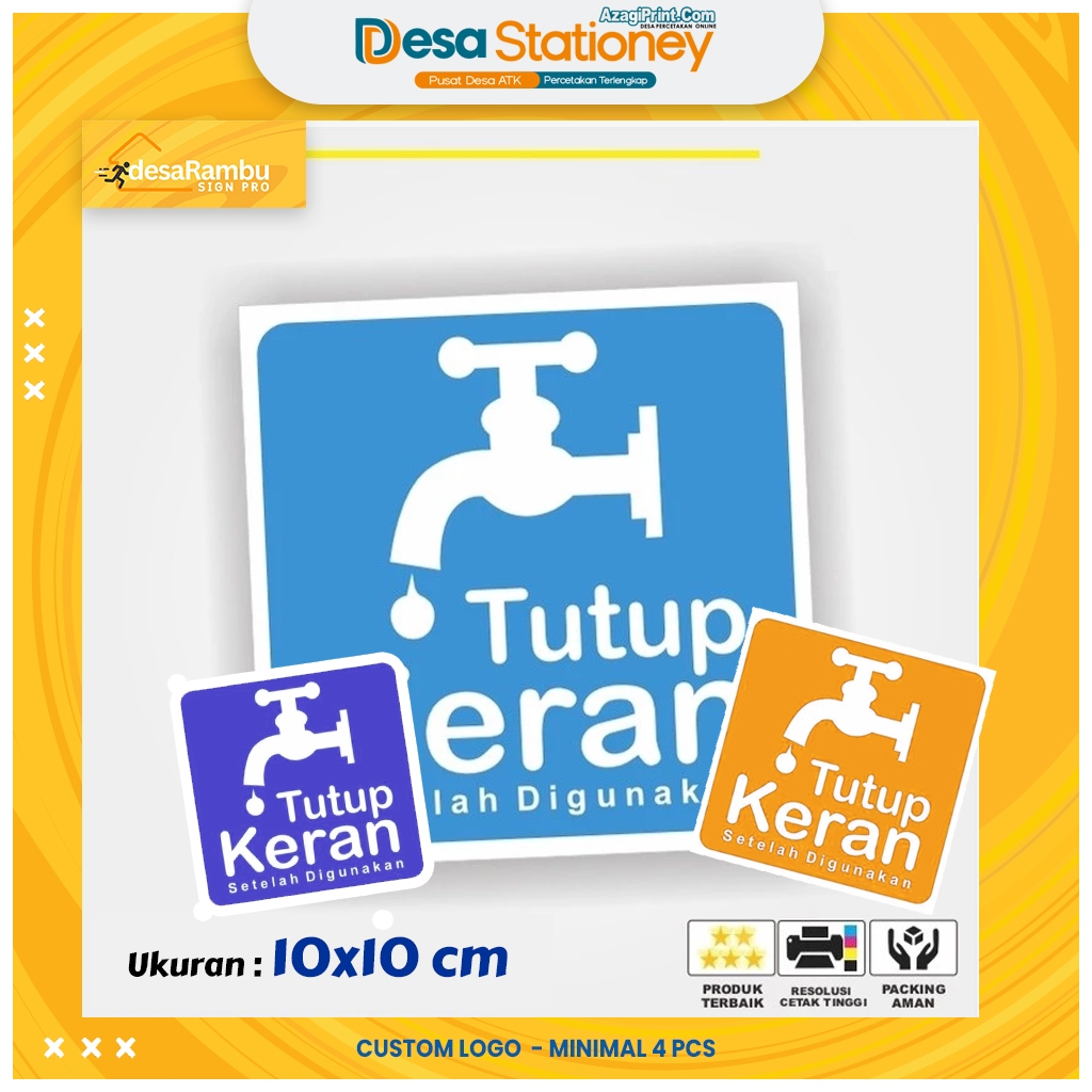 

Stiker Tutup Kran / Stiker Hemat Energi / Stiker Hemat Listrik - Azagi Print