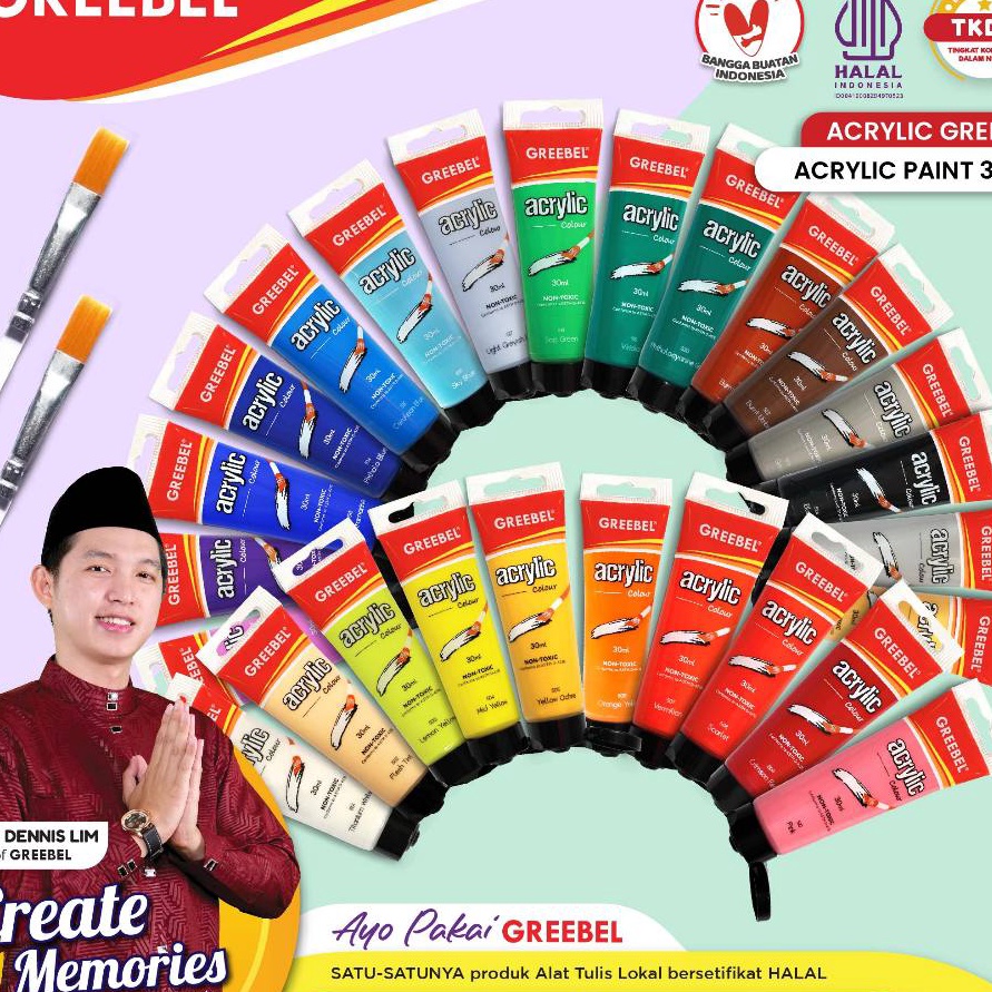 

KP8 365 Acrylic Paint GREEBEL Acrylic Paint Warna Warni Cat Lukis GREEBEL ACRYLIC PAINT 3 ML