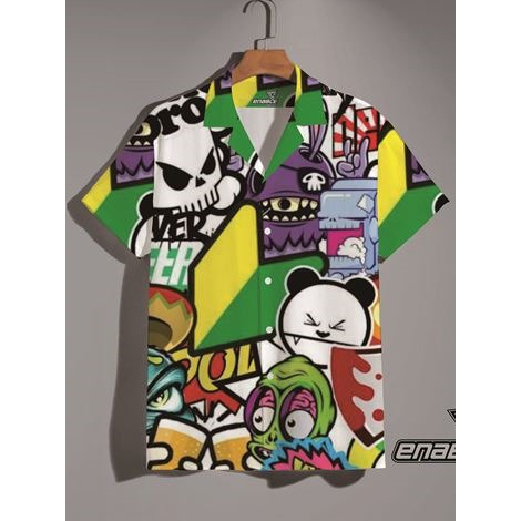 WHYNOT - KEMEJA FULLPRINT MOTIF KARTUN Premium Pria Wanita Bermotif Kekinian