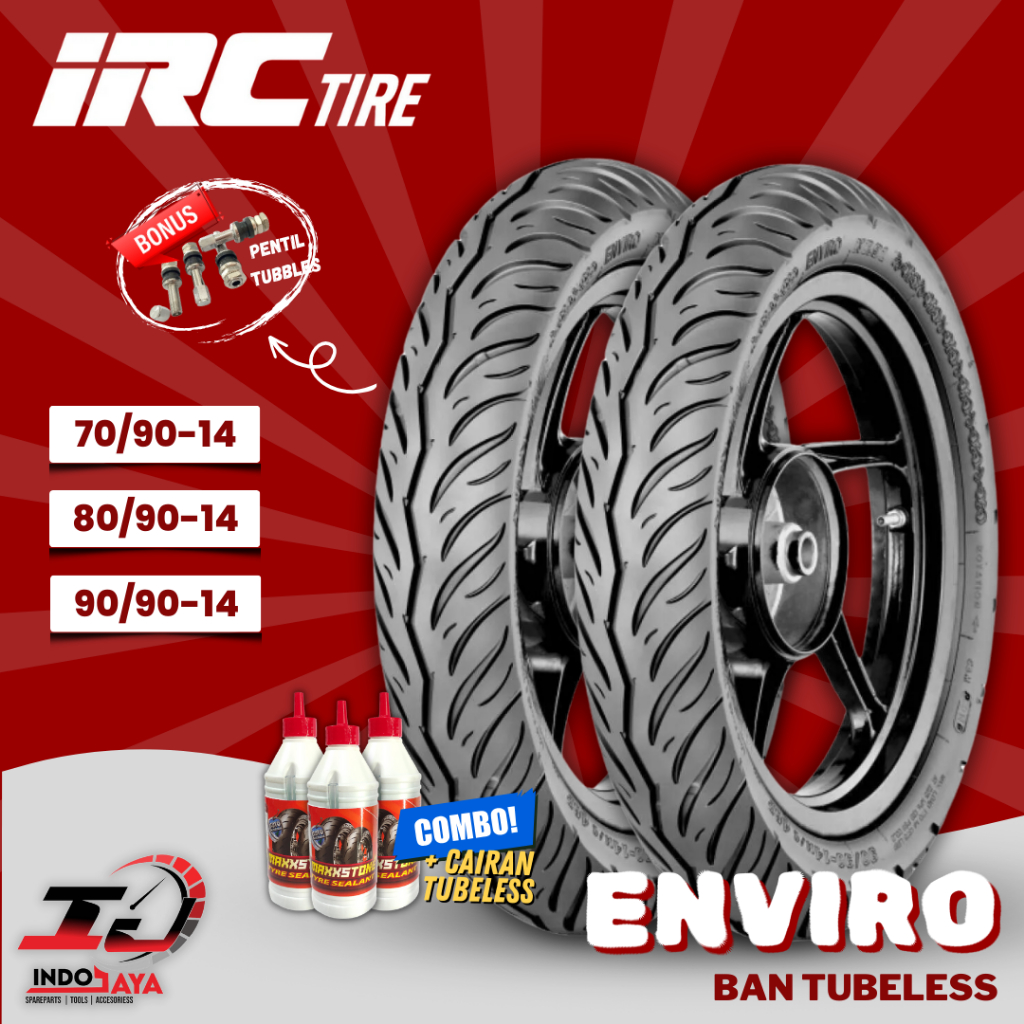 [READY COD] BAN LUAR TUBELESS IRC ENVIRO NR91 (70/90-14 - 80/90-14 - 90/90-14) BAN MATIC DEPAN BELAK
