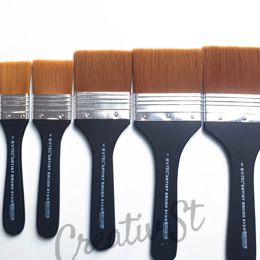 

Premium VTEC Kuas Lukis Lebar 813 Short Black Art Brush