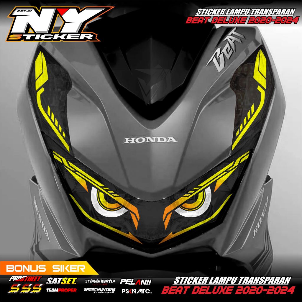Sticker Lampu Motor Beat New 2020 2021 2022 2023 Sticker Alis Depan Lampu Beat Deluxe New NY