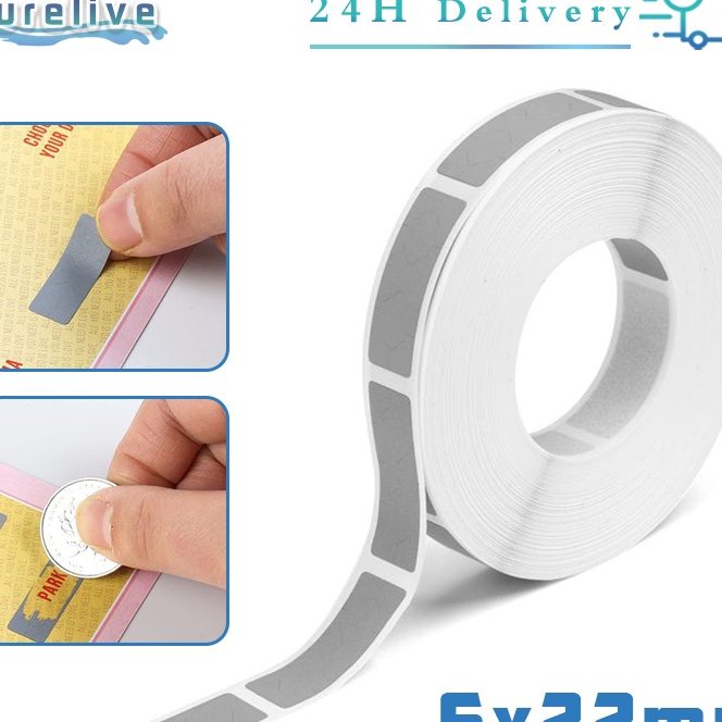 

Terbatas 1pcs Scratch Off Label Sticker Label Gosok Scratch Stiker Uk 6 X 22mm