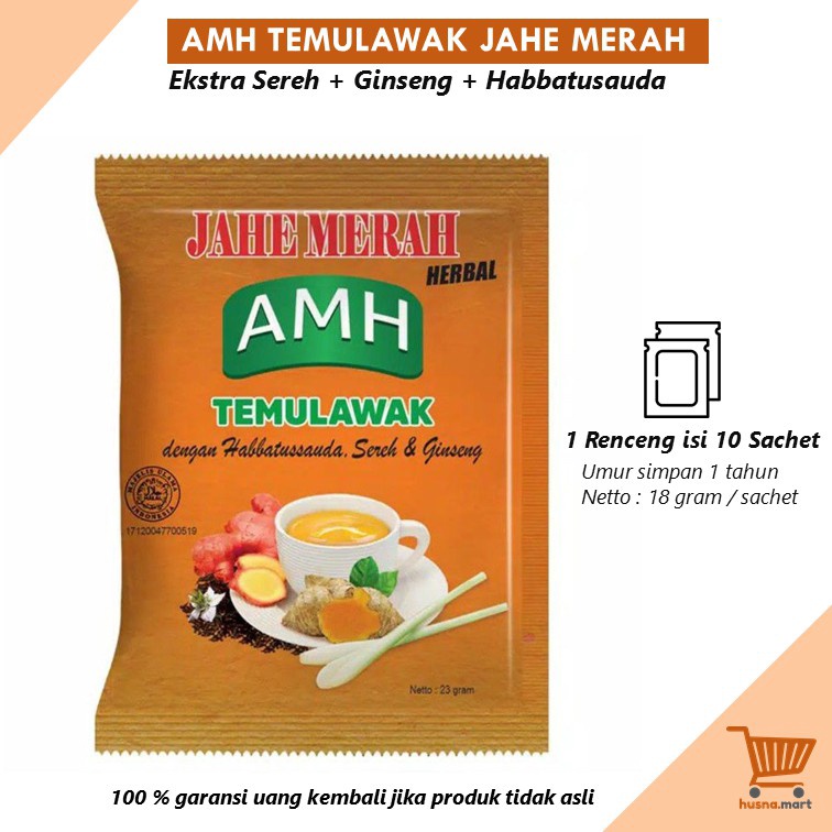 

Diskon 35 Anggota Setia AMH Temulawak Jahe Merah Minuman Herbal Renceng isi 1 Sachet