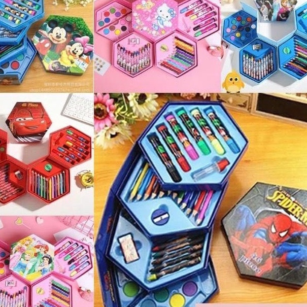 

FG2 Crayon Set Isi 46 Spidol Pensil Warna Cat Air Alat Lukis