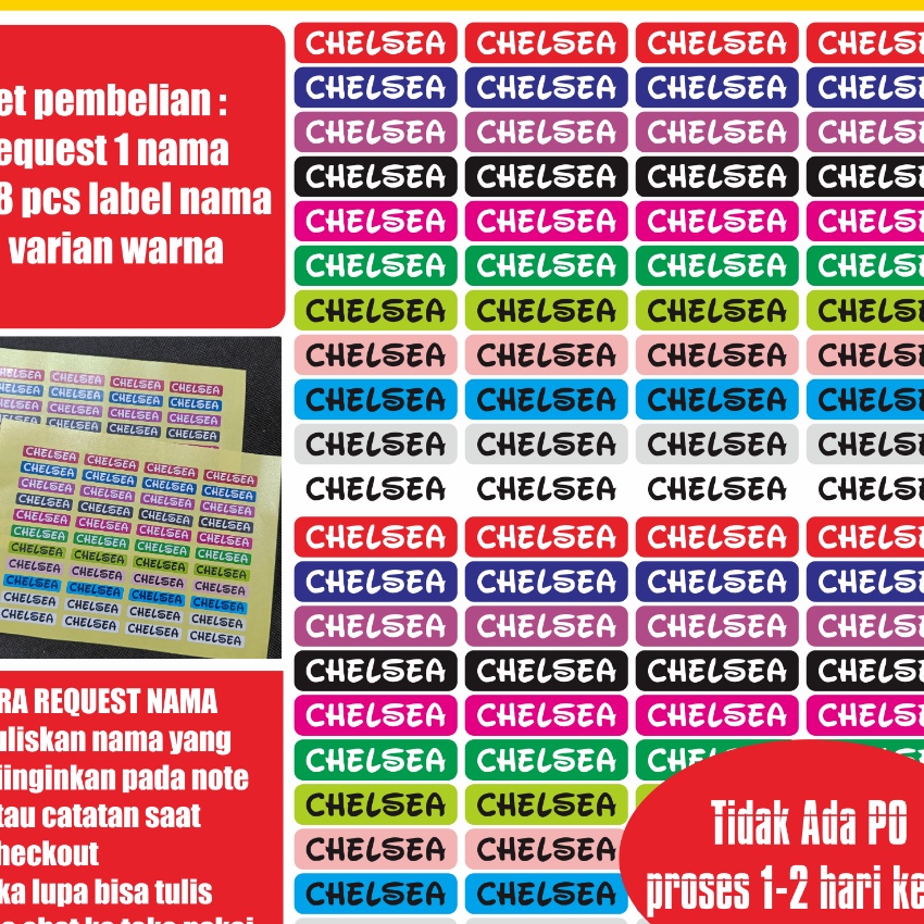 

KI3 BA145 Label Sticker Custom Nama Isi 88pcs per Set Bisa Tempel Di Buku Tulis Mapel Alat Tulis dll Stiker Chromo Wateroof atau Anti Luntur
