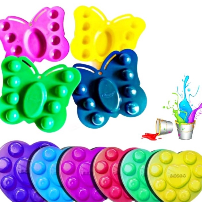 

Hemat 1lusin PALET LUKIS PIRING CAT AIR MOTIF CANTIK TEMPAT CAT AIR Besco