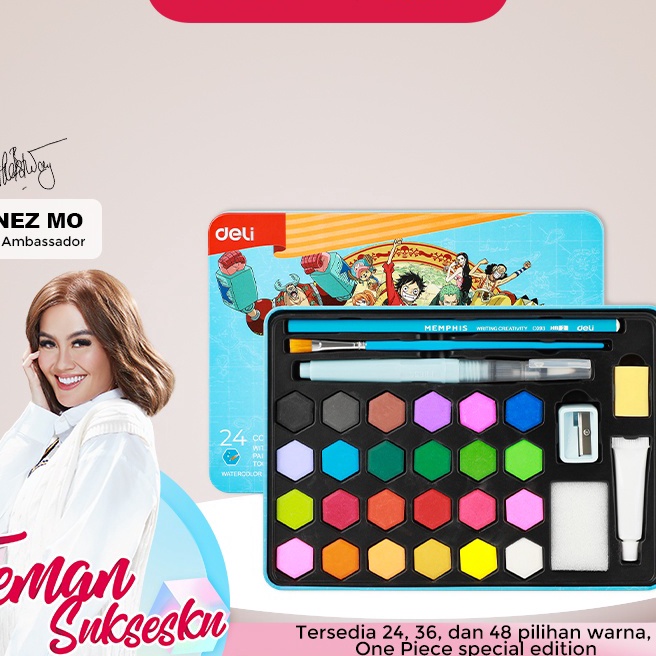 

FG2 Deli Watercolor Painting Set Cat Air Padat One Piece Gratis Perlengkapan Melukis CC16XX