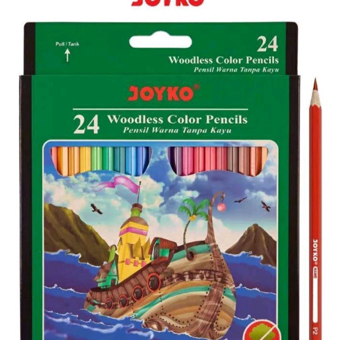 

KF7 24pcs Pensil warna JOYKO CP14pensil warna panjang Joyko 24