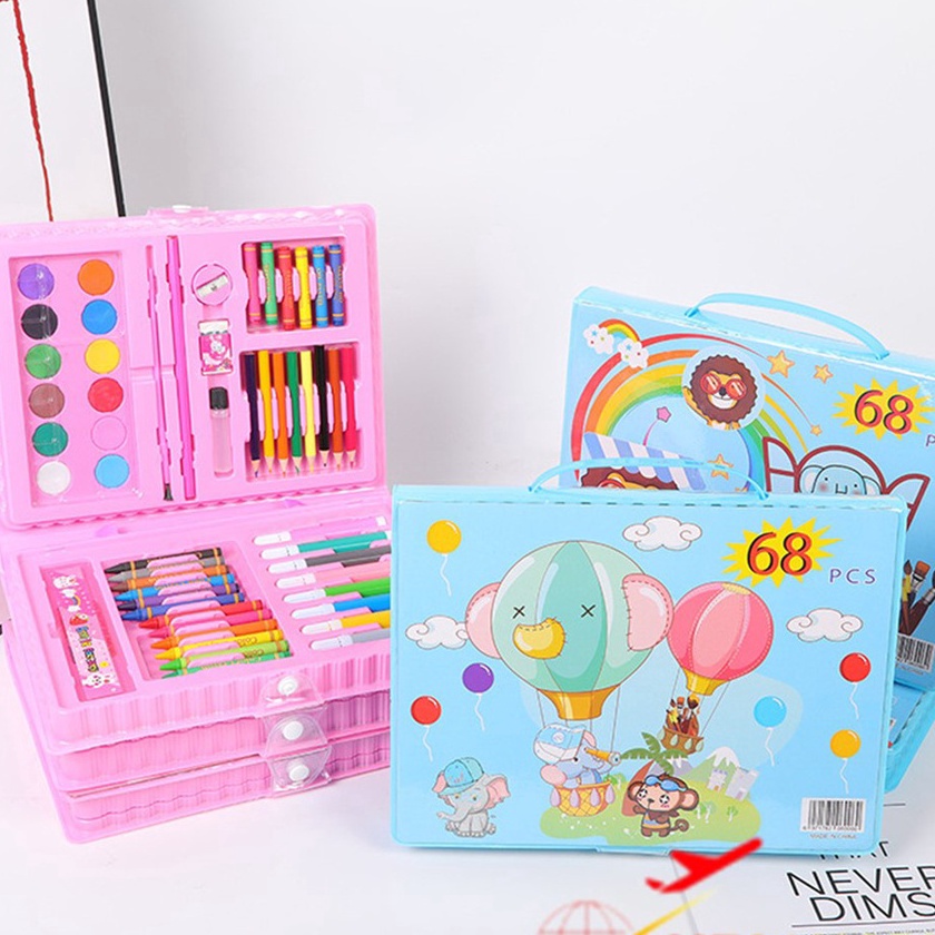 

KP8 MM Drawing Set 68Pcs Oil Pastel Crayon 68 IN 1 Set Krayon Mewarnai dan Melukis Lengkap dengan Cat Air Alat Mewarnai Anak Anak Bentuk Koper