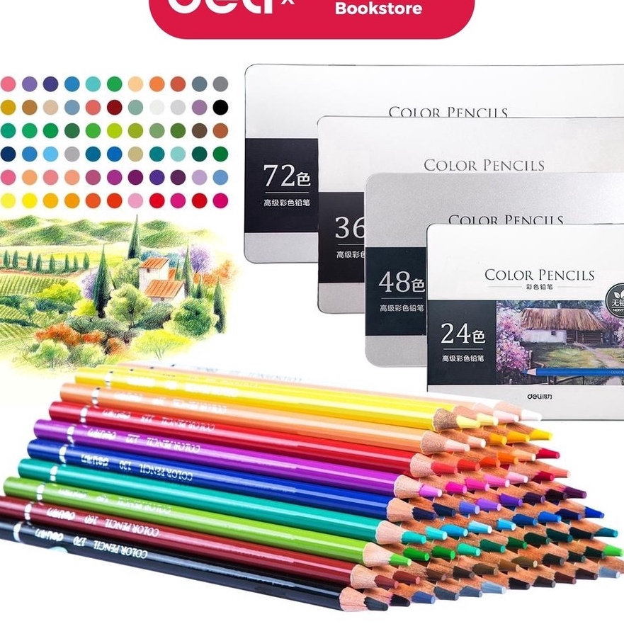 

KP8 Deli 6568 Hhgrade Oil Pencil Color Pensil Warna Minyak 72 Warna