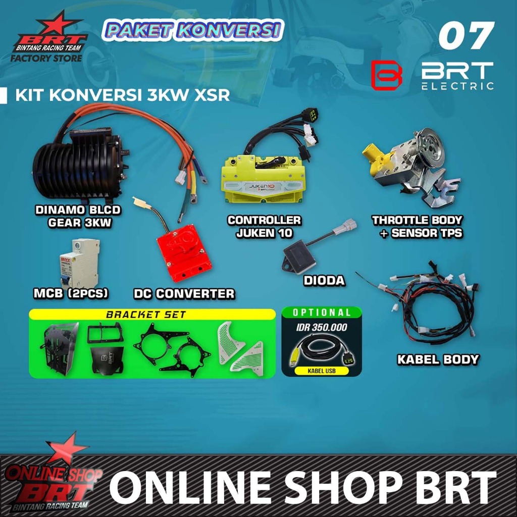 PAKET KONVERSI BRT MOTOR SPORT 3KW EV KONVERSI MOTOR LISTRIK