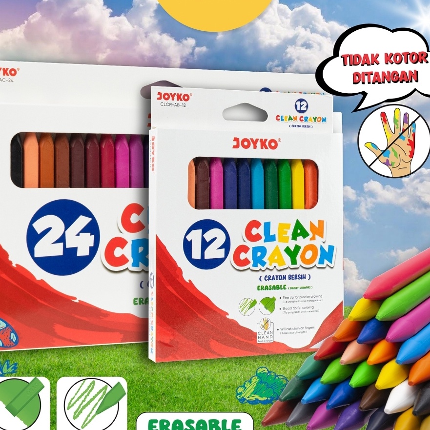 

KF7 Krayon Bersih Dapat Dihapus Clean Crayon Erasable Joyko