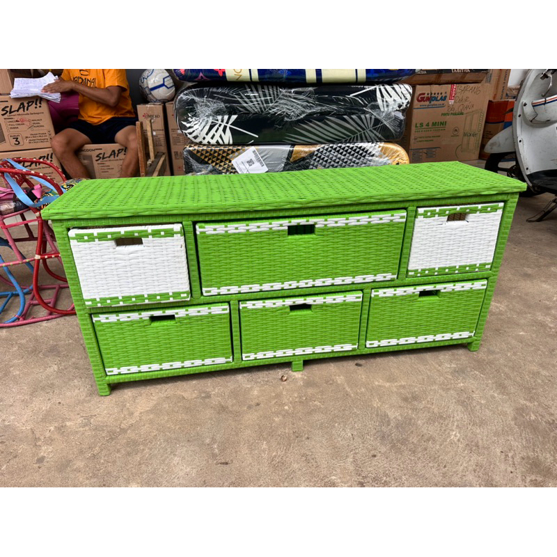 Lemari rotan sintetis 6 laci