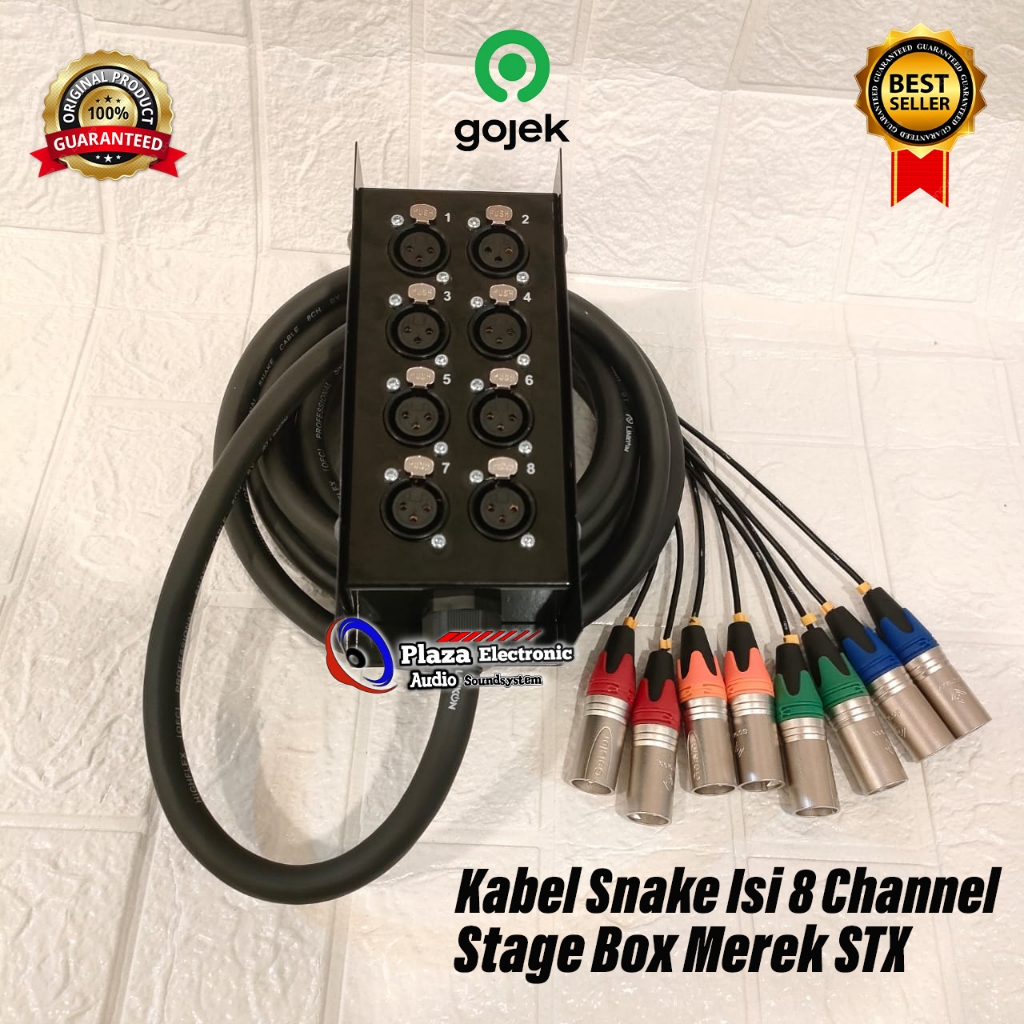 Snake Kabel 8 Channel Komplit + Jack XLR Male-Female 50 Meter
