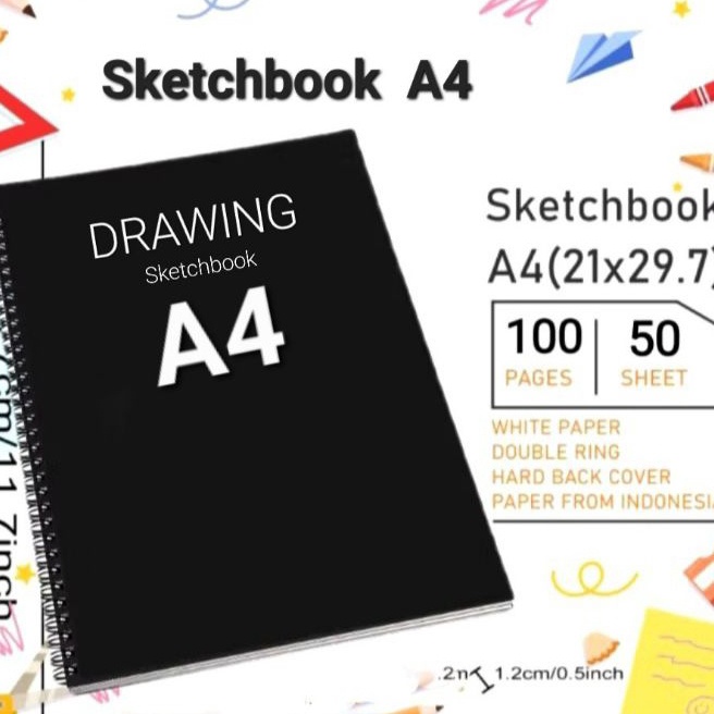 

HJ6 SKETCHBOOK A4 BUKU SKETSA BUKU GAMBAR TEBAL COVER CRAFT 3 GSM SKETCH BOOK TEBAL A4 BUKU GAMBAR