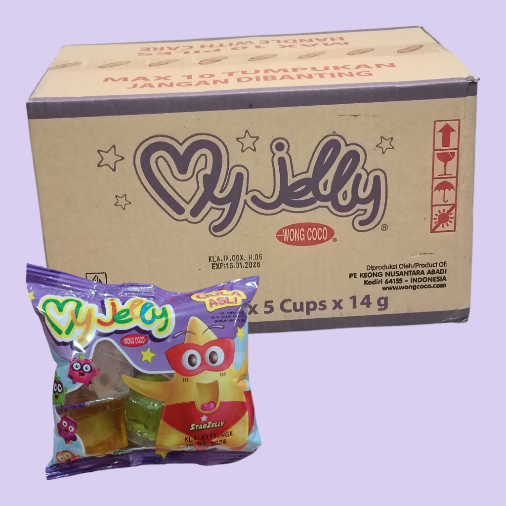 

Wong Coco My Jelly Rasa Buah 14gr isi 5 Cup [60 bungkus/KARTON]