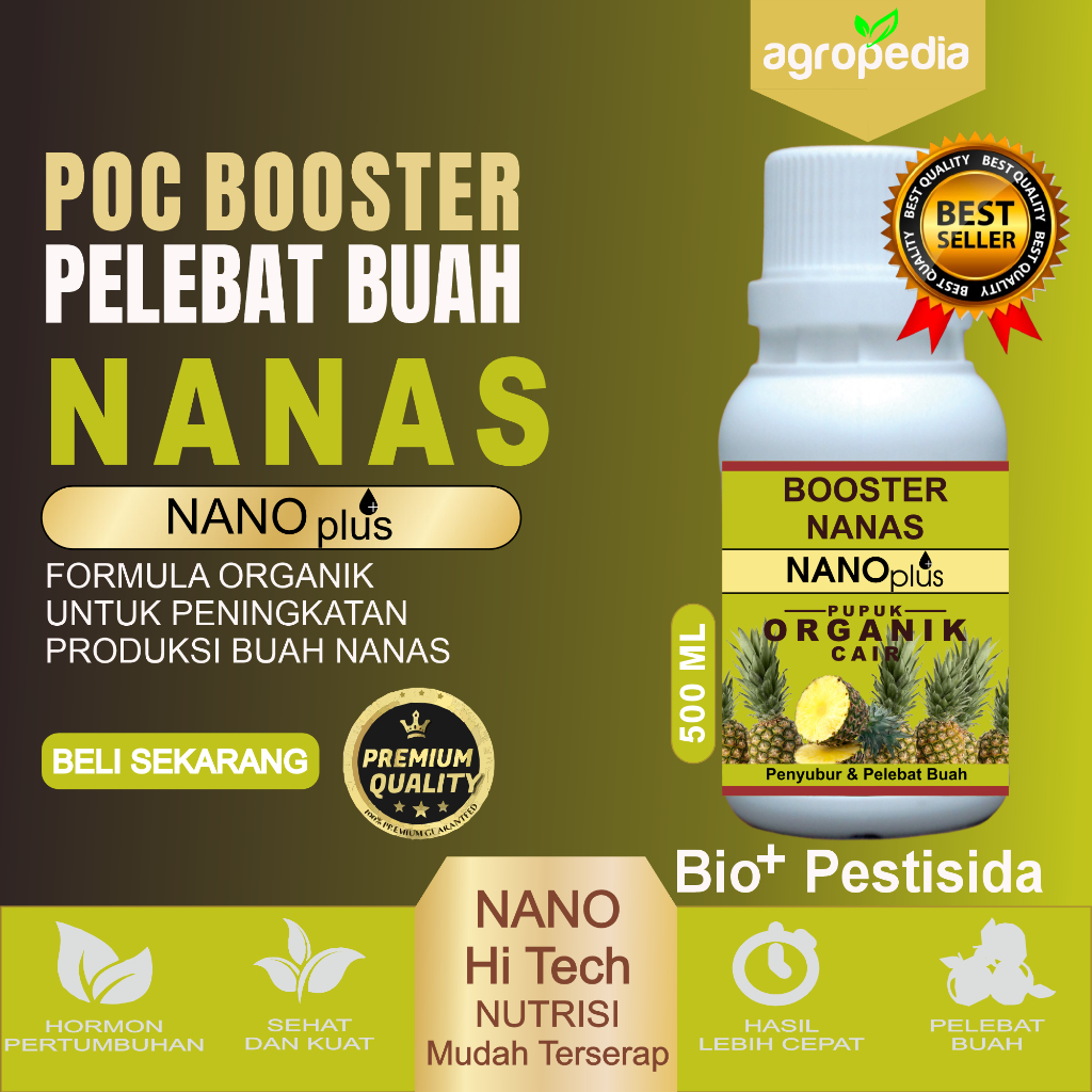 NUTRISI BOOSTER Pupuk Nanas Agar Cepat Berbuah, Super Pelebat Buah Nanas,  Pupuk Perangsang Nanas, A
