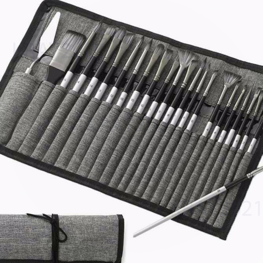 

Hot Set Kuas Lukis Cat Air Minyak Nylon Paint Brush 24 PCS AT278