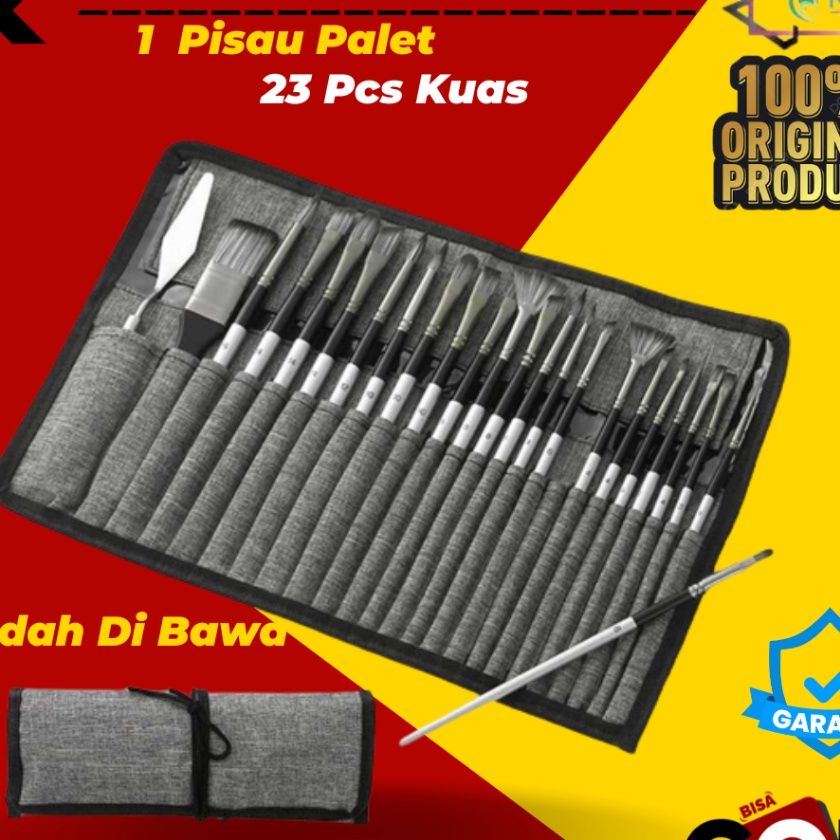 

Flash Sale 24PCS Set Kuas Lukis Melukis Cat Air Minyak Nylon Paint Brush 24 PCS Lengkap