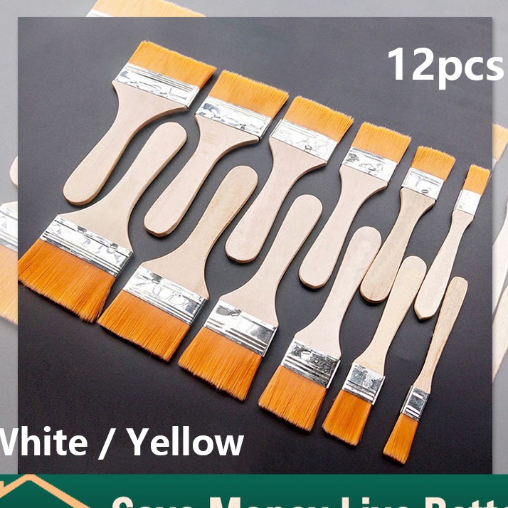 

HJ6 12Pcs Kuas Lukis Lebar Set No1 12 Kuas Cat Gagang Kayu Tebal Halus Kuas Lukis Bali Artist Nylon Flat Art Brush Kuas Lukis Cat Air Minyak Kuas Lukis Nylon Flat