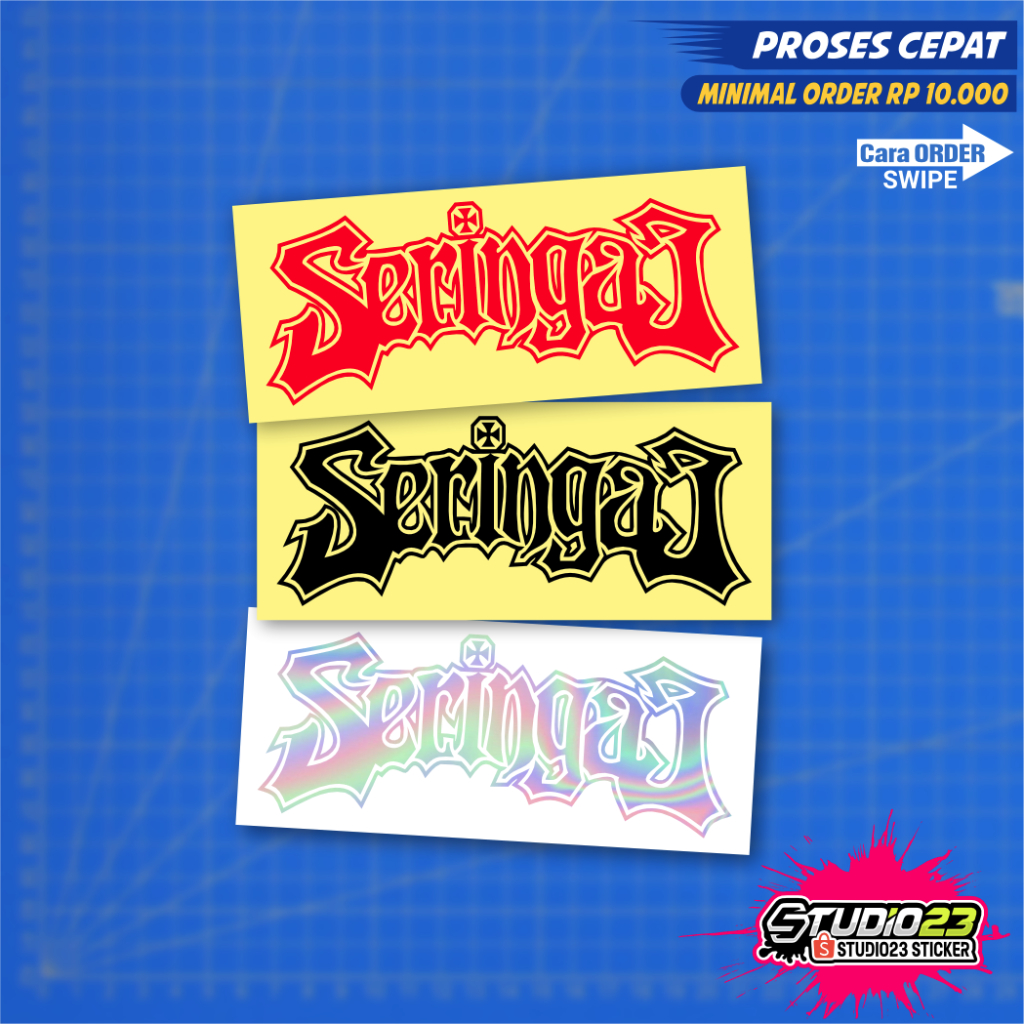 

Stiker Seringai Band metal, Cutting Sticker Hologram