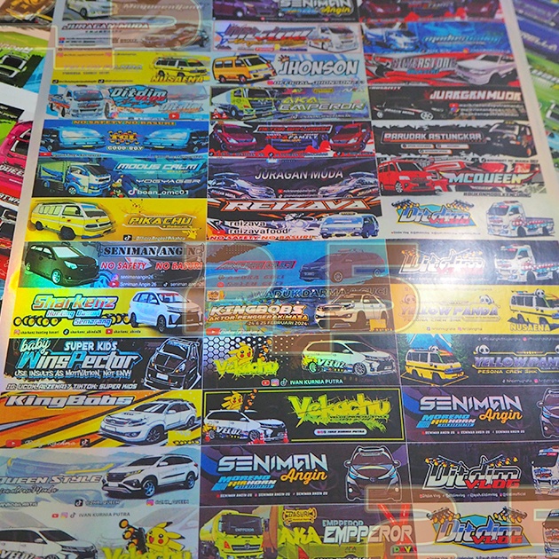 

KP8 Stiker Hologram TCI Mobil Basuri Ditdim Seniman Angin Mobil Karat dll Telolet Car Indonesia
