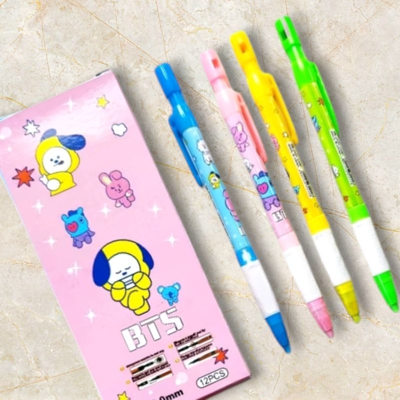 

PENSIL MEKANIK ISI ULANG ATAU REFFIIL 2.0mm (ECER)/PENSIL KARAKTER REFFIL /PENSIL BT21