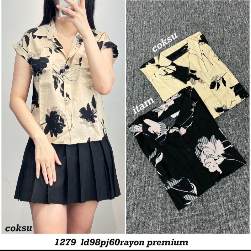 Gracie Blouse - Blouse wanita motif bunga premium