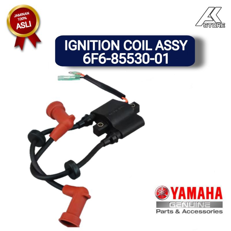 IGNITION COIL ASSY 6F6-85530-01 | Coil mesin tempel Yamaha 40PK Kotak
