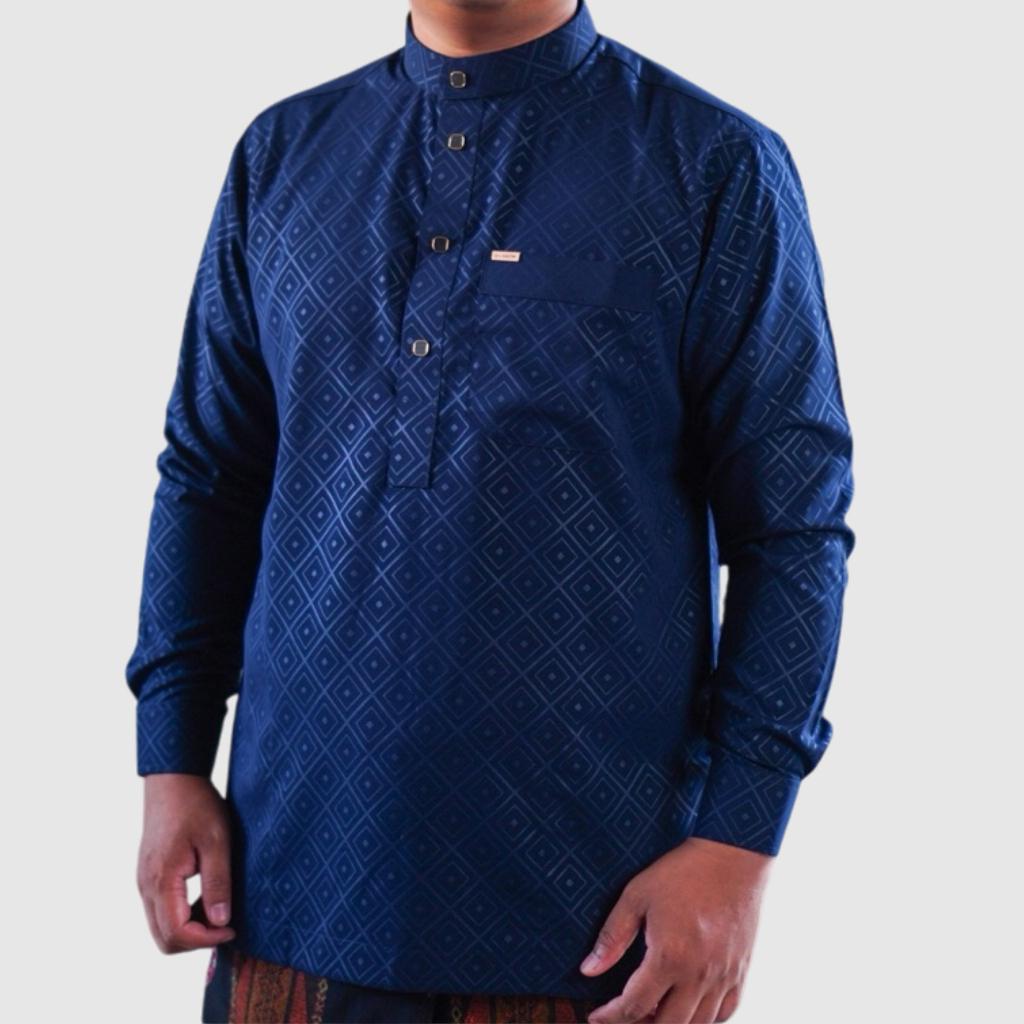 Kemeja Baju Koko Pria Motif Embos Premium
