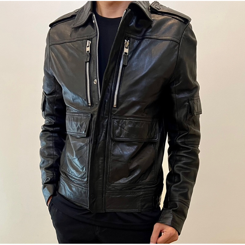 Leather Jacket Jaket Kulit Trucker Keren Poll Casual Branded Second Preloved