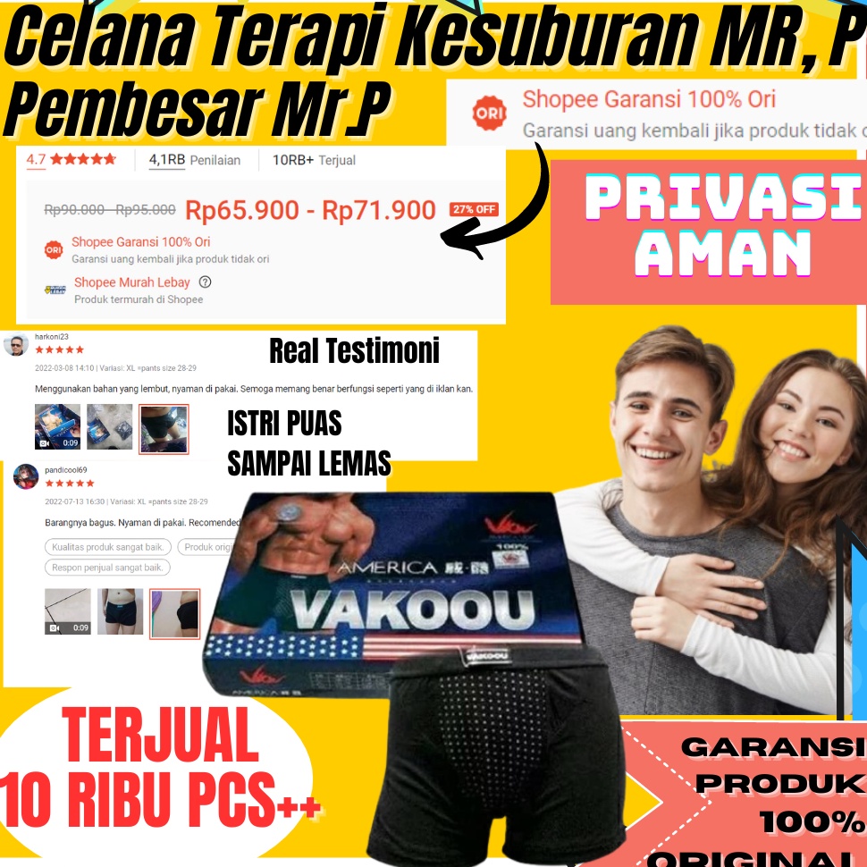 Rekomendasi ORIGINAL Celana Boxer Magnet Terapi Kesuburan Pembesar Kelamin MrP Pria Dewasa Vakoou Te