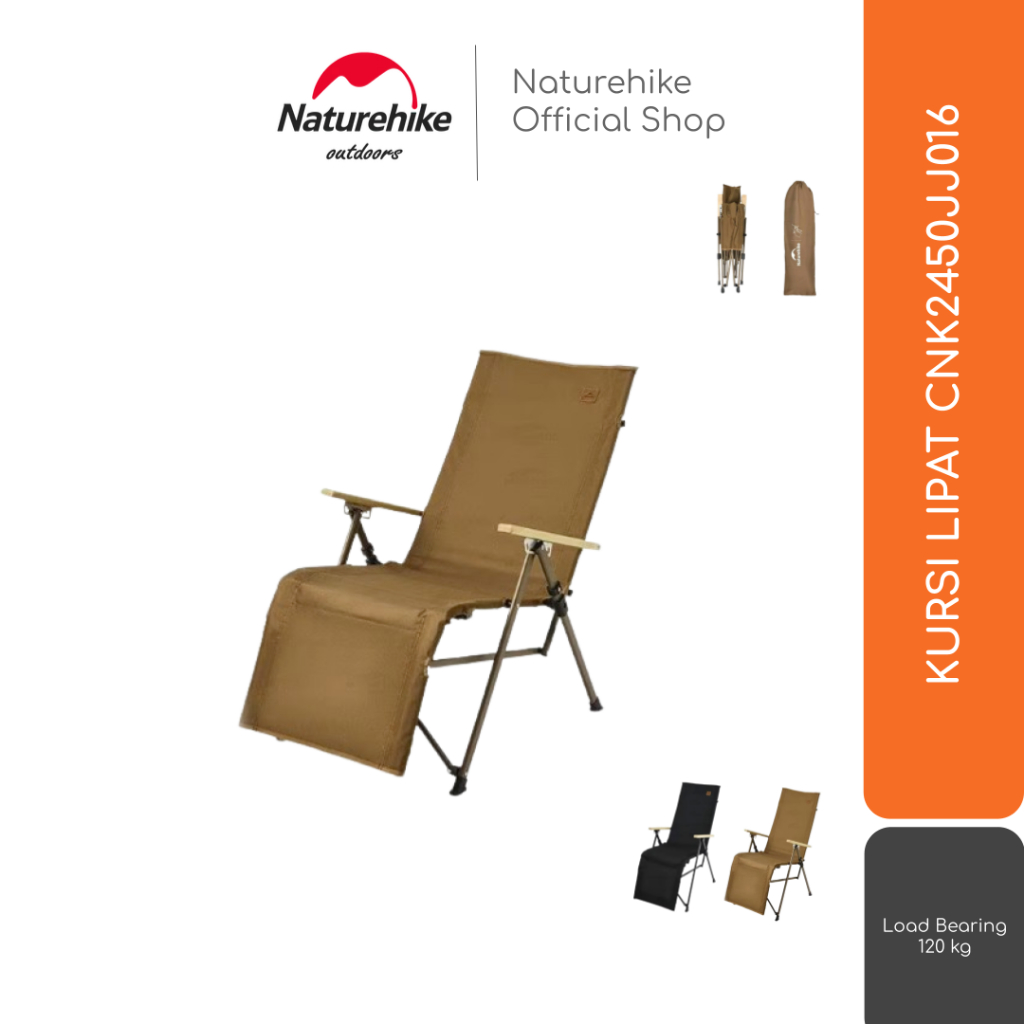 KURSI LIPAT SANTAI PORTABLE OUTDOOR CAMPING NATUREHIKE CNK2450JJ016