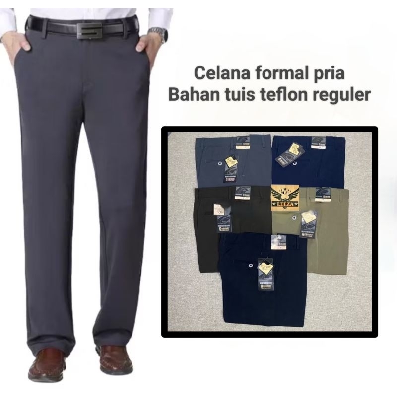 Celana Formal Pria Celana Kerja Reguler Bahan Tisu Standard (Tebal)