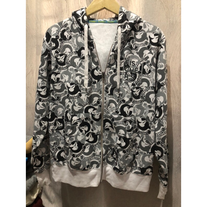 Hoodie Zipper AOP FISCHER size M fit L(second)