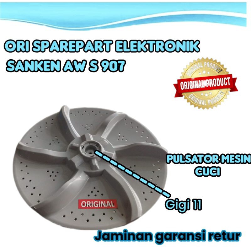 pulsator mesin cuci sanken gerigi 11 aw-s 907