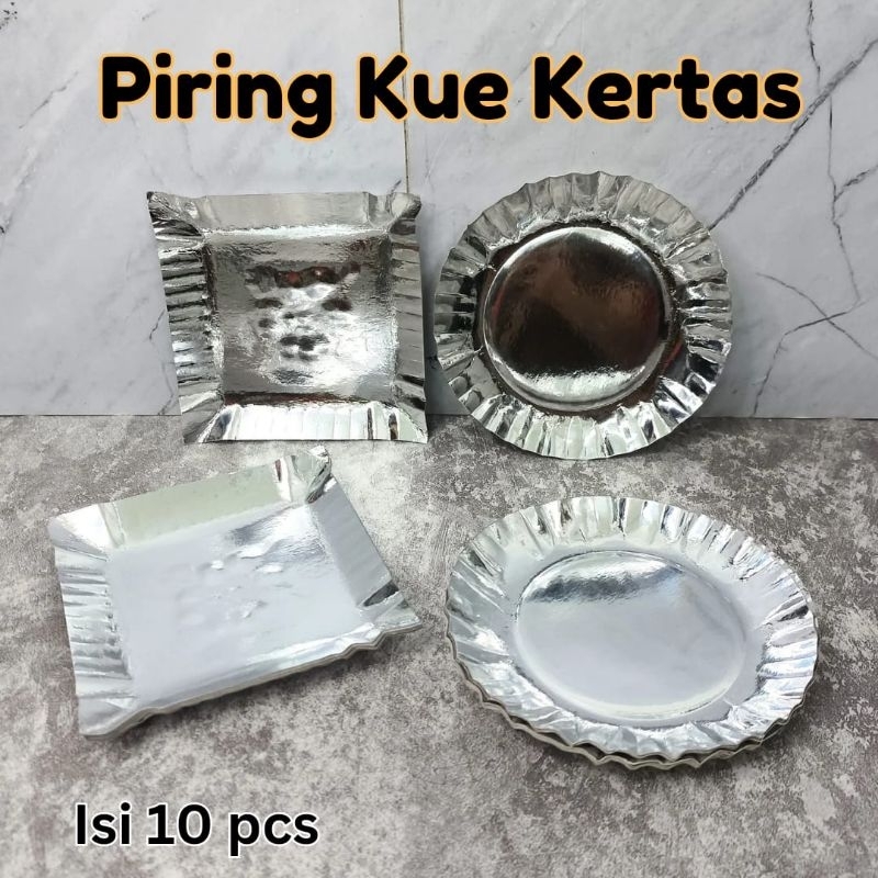 piring silver/piring kotak/piring bulat/piring tart/piring kertas
