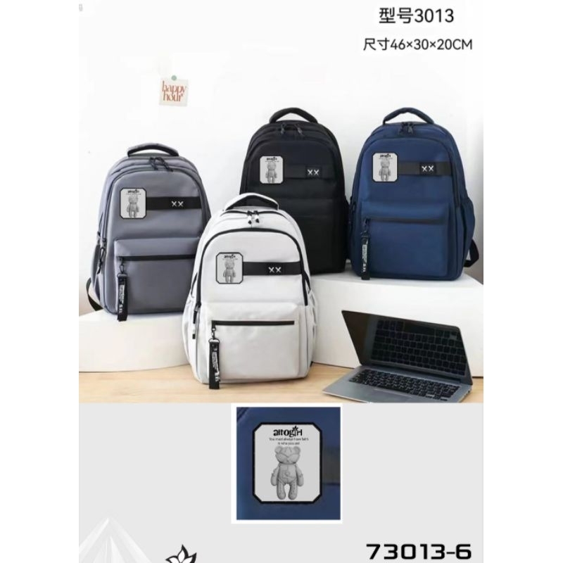 Tas Sekolah Anak Perempuan Original Altogirl 73013-6 Warna Abu Putih Hitam Navy // Tas Anak SD SMP S